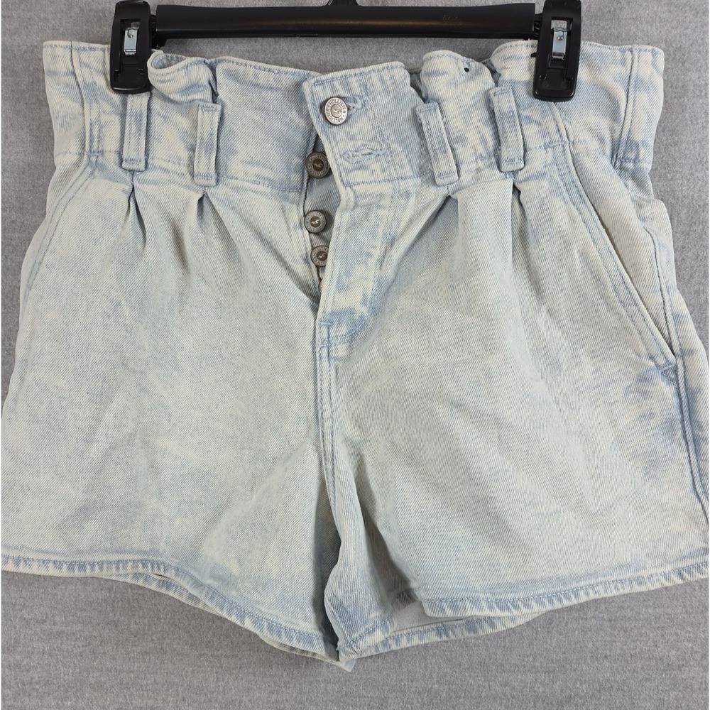 Hollister Jean Shorts Ultra Hi Rise Mom Short 29 Stretch Sun Wash Button Fly